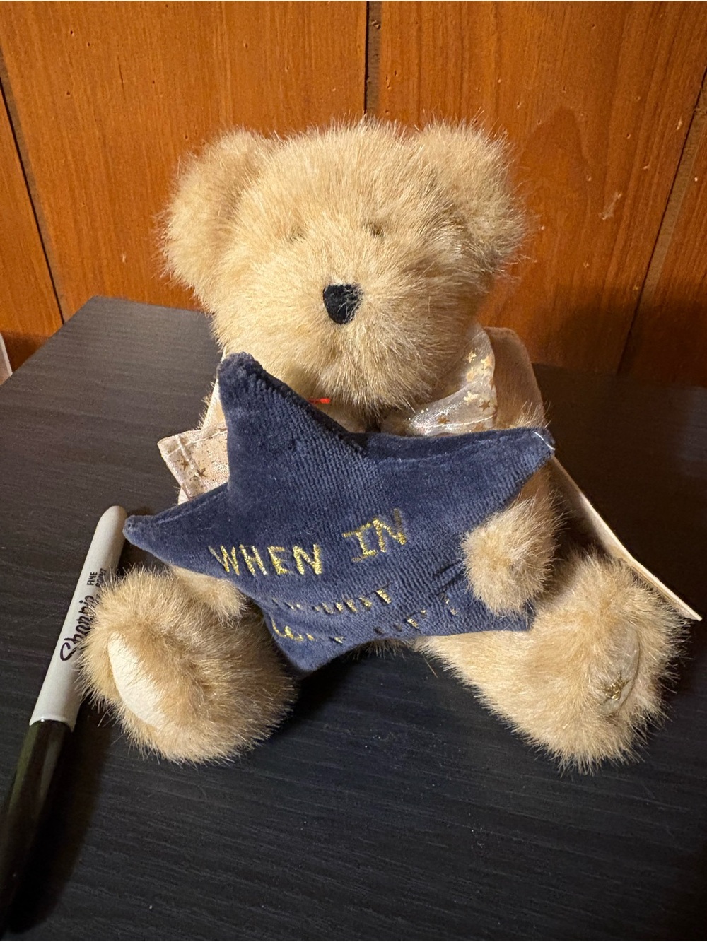 NWT Boyds Bears Brown Plush Bear with Navy Star Accent